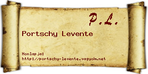Portschy Levente névjegykártya